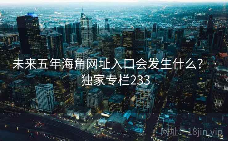 未来五年海角网址入口会发生什么? · 独家专栏233