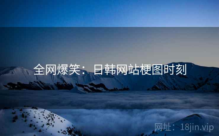 全网爆笑:日韩网站梗图时刻 全网爆笑:日韩网站梗图时刻