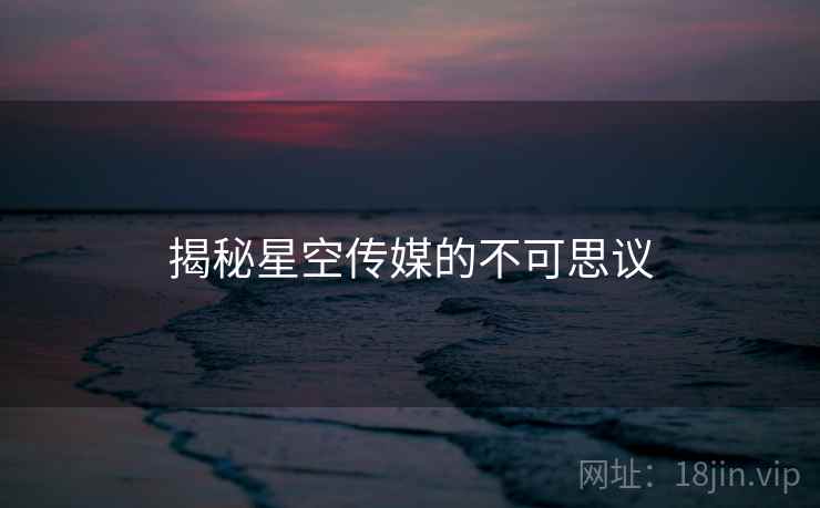 揭秘星空传媒的不可思议 揭秘星空传媒的不可思议